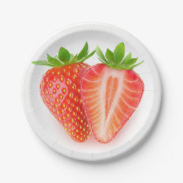 Prato De Papel Morango cortado