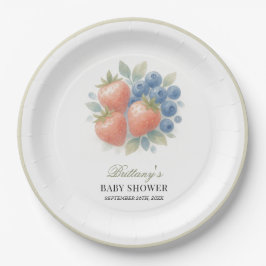 Prato De Papel Morango e Chá de fraldas de mirtilo