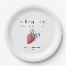 Prato De Papel Morangos e Chás de fraldas arcos