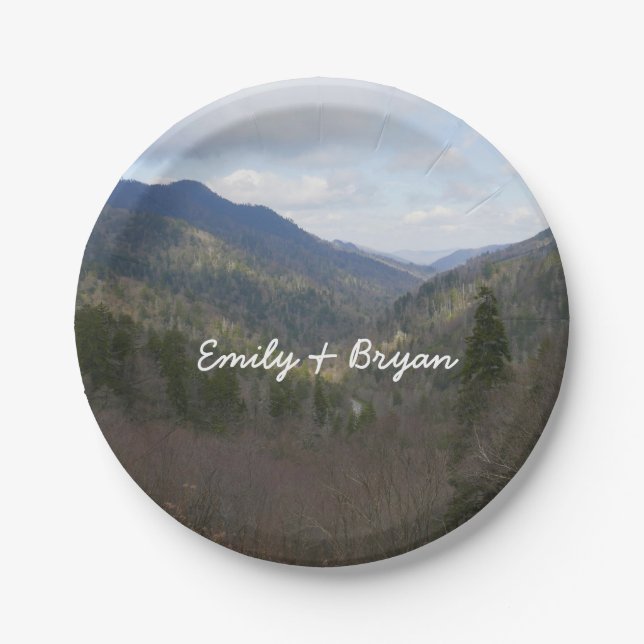 Prato De Papel Morton Overlook nas montanhas do Enfumaçado Excele (Frente)