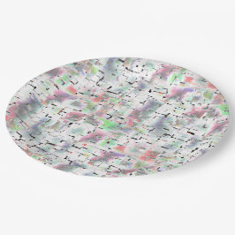 Prato De Papel Mosaico de papel em cores opacas e garoa pequena