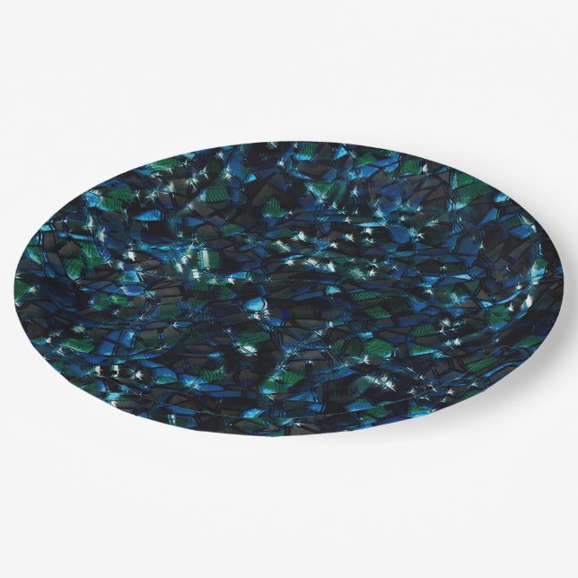 Prato De Papel Mosaico estranho sobre fundo escuro e brilho nebul (Inclinado)