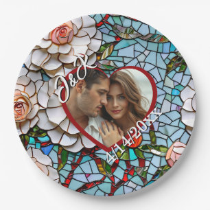 Prato De Papel Mosaico Vidro e Casamento de Azulejos Personalizad