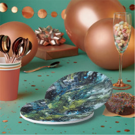 Prato De Papel Motif abstrait coloré.