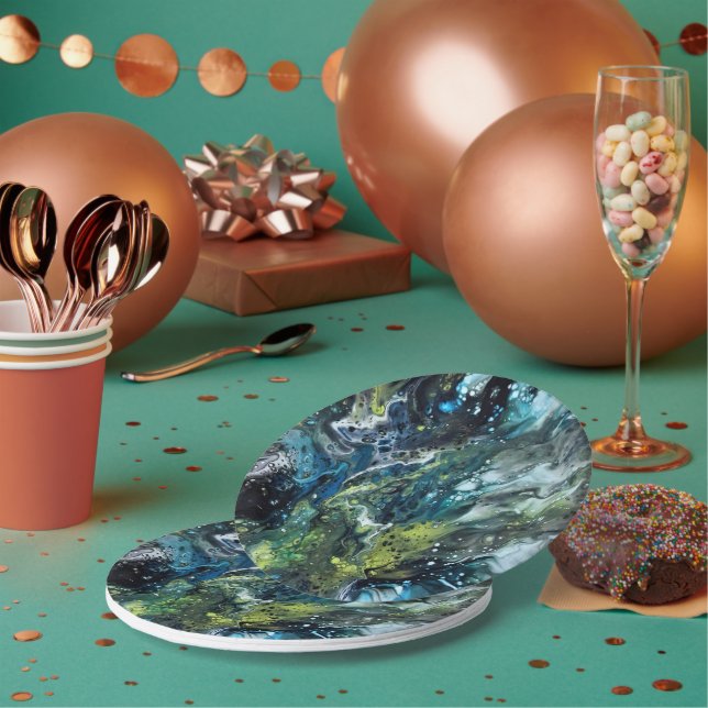 Prato De Papel Motif abstrait coloré. (Múltiplo)