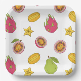 Prato De Papel Motif de fruits exotiques - Mélange Paradis Tropic
