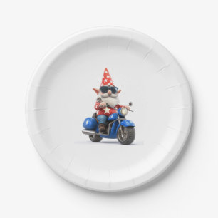 Prato De Papel Motocicleta Gnomo Americano