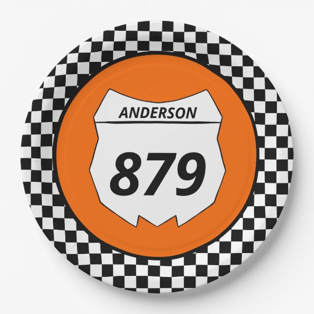 Prato De Papel Motocross Custom Dirt Bike Number Placa em Laranja (Frente)