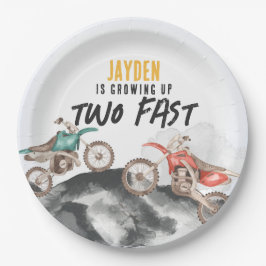 Prato De Papel Motor Dirt Bike Dois segundo aniversário Rápido