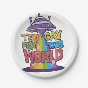 Prato De Papel Muito Gay para este mundo Engraçado, UFO Alines