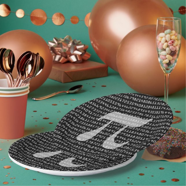 Prato De Papel Muitos Dígitos de Constante Matemática Pi (Múltiplo)