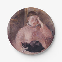Prato De Papel Mulher com gato (de Edouard Manet)