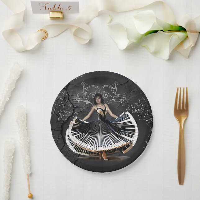 Prato De Papel Mulher dançante elegante (Casamento)