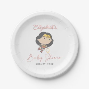 Prato De Papel Mulher Maravilha Novo Bebê Em Breve