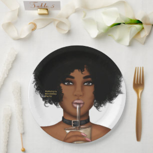 Prato De Papel Mulher Negra
