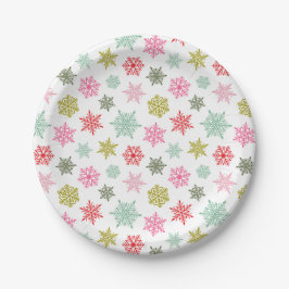 Prato De Papel Multicolored snowflake pattern – winter christmas