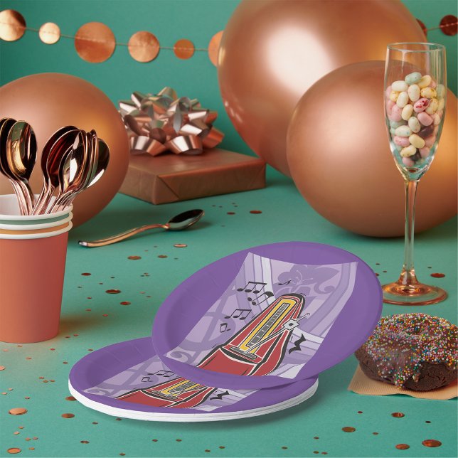 Prato De Papel Music Jukebox Paper Plates (Criador carregado)