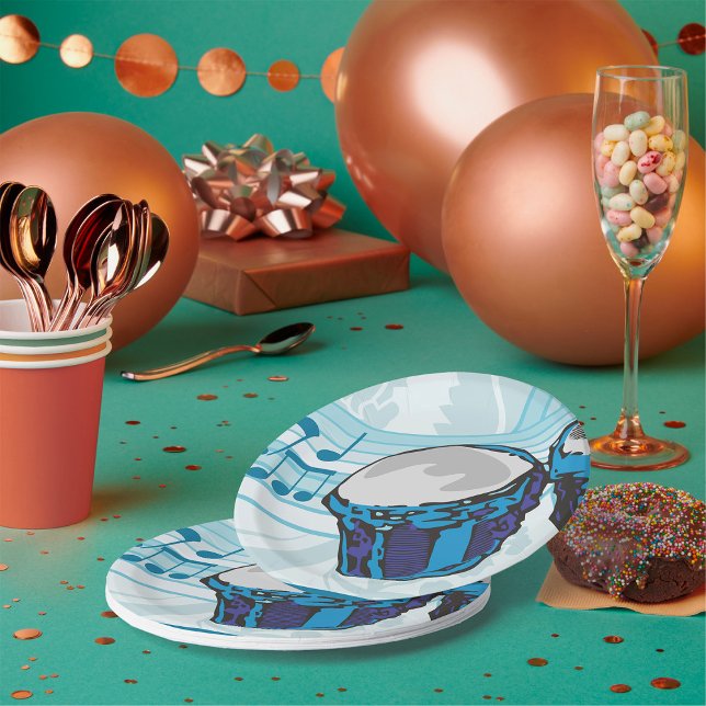 Prato De Papel Música de tambor Blue Bongo (Criador carregado)