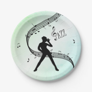 Prato De Papel Música Verde Jazz Dance