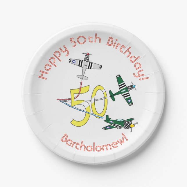 Prato De Papel Mustangs 50º Aniversário de Papel (Frente)