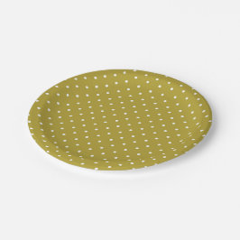 Prato De Papel  Mustard yellow white polka dots pattern 