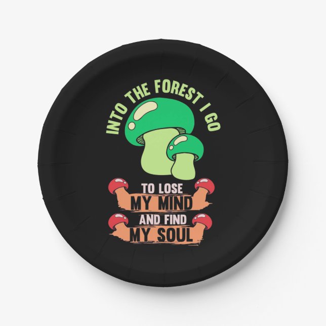 Prato De Papel Na Floresta Caçadora De Cogumelos (Frente)