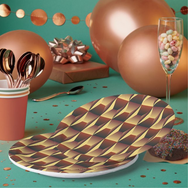 Prato De Papel Na moda de padrão - Elegante moderno geométrico (Múltiplo)