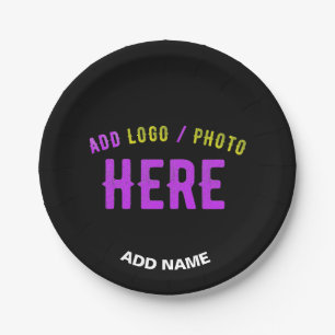 PRATO DE PAPEL NA MODA MODERNO PERSONALIZÁVEL NEGRO VERIFICADO CO