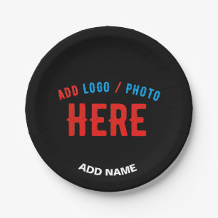 PRATO DE PAPEL NA MODA MODERNO PERSONALIZÁVEL NEGRO VERIFICADO CO
