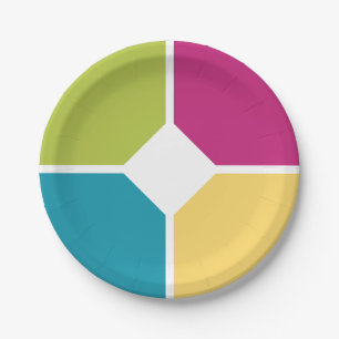 Prato De Papel Na moda SUMMER COLORS Quadrantes Facultativos Mono