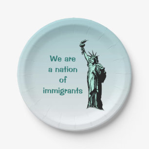Prato De Papel Nação dos Imigrantes - Placas de Papel