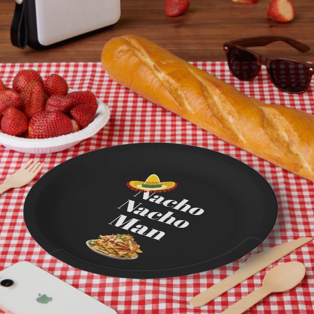 Prato De Papel Nacho Nacho Man Paper Plate (Piquenique)