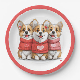 Prato De Papel Namorados Pembroke Welsh Corgi