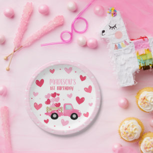 Prato De Papel Namorados Swetheart Pink Party Decor