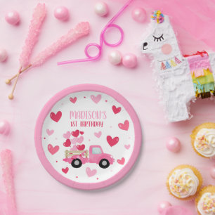 Prato De Papel Namorados Swetheart Pink Party Decor