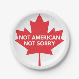 Prato De Papel Não Americano, Não Desculpe Placa de Papel