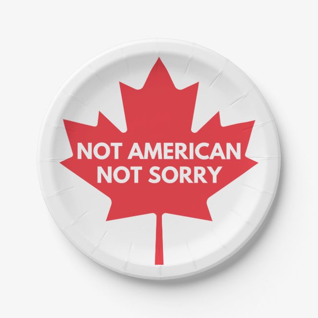 Prato De Papel Não Americano, Não Desculpe Placa de Papel (Frente)