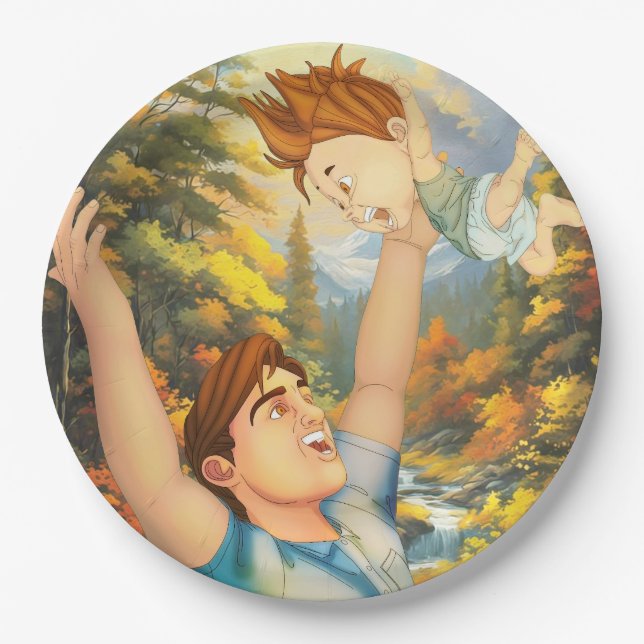 PRATO DE PAPEL NÃO HÁ NADA COMO UM BOM MOÇO COM PAI (Frente)