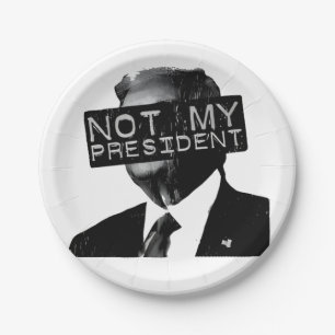 Prato De Papel Não o meu Presidente Anti-Trump Inaguração Liberal