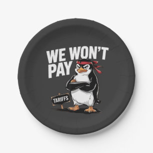 Prato De Papel Não pagamos Tarifas Anti Trump