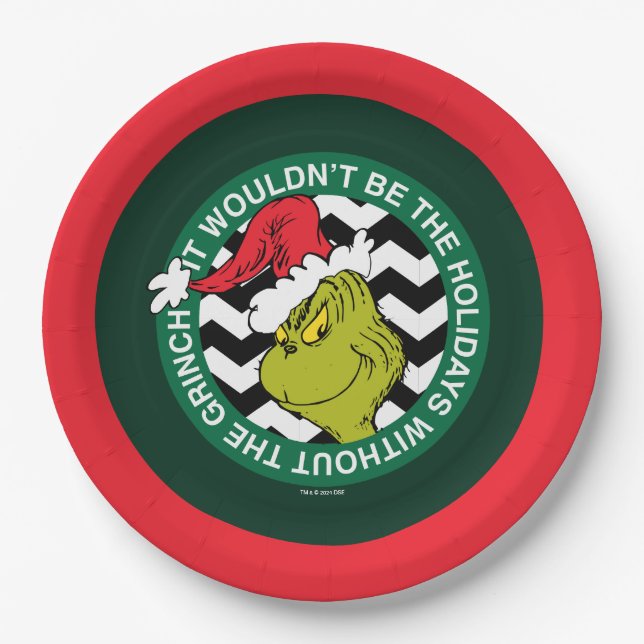 Prato De Papel Não Seriam as Festas sem o Grinch (Frente)