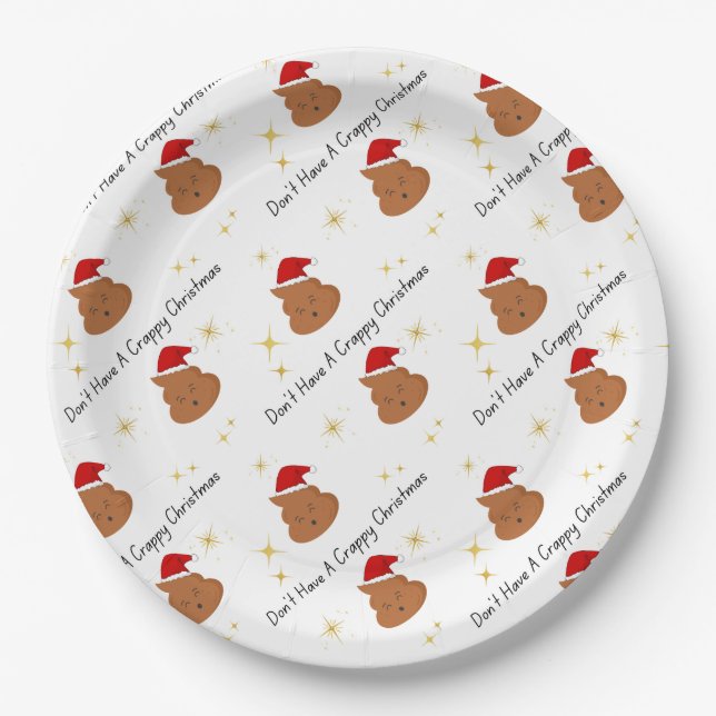 Prato De Papel Não Tenha uma festa de Natal cheia Estilo 3 (Frente)