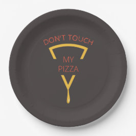 Prato De Papel Não Toque na minha Pizza Personalizada Pizzaria