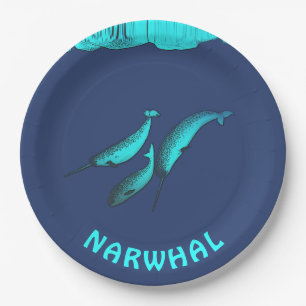 Prato De Papel Narwhal