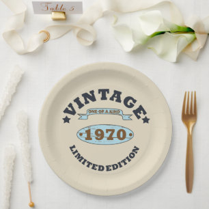 Prato De Papel nascer de aniversário de 1970