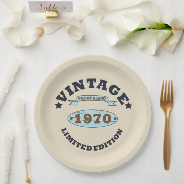 Prato De Papel nascer em presente de aniversário de 1970 (Casamento)