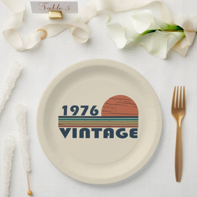 Prato De Papel Nascer em presente de aniversário de 1976 (Casamento)