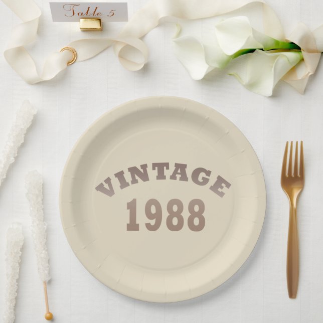 Prato De Papel nascer em presente de aniversário de 1988 (Casamento)