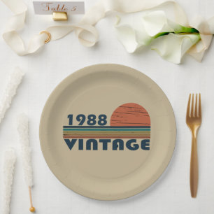 Prato De Papel Nascer em presente de aniversário de 1988
