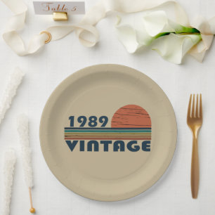 Prato De Papel Nascer em presente de aniversário de 1989